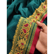 Premium Bottle Green Tangail Saree