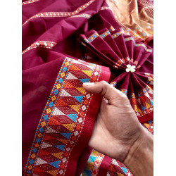 Premium Red Maroon Tangail Saree